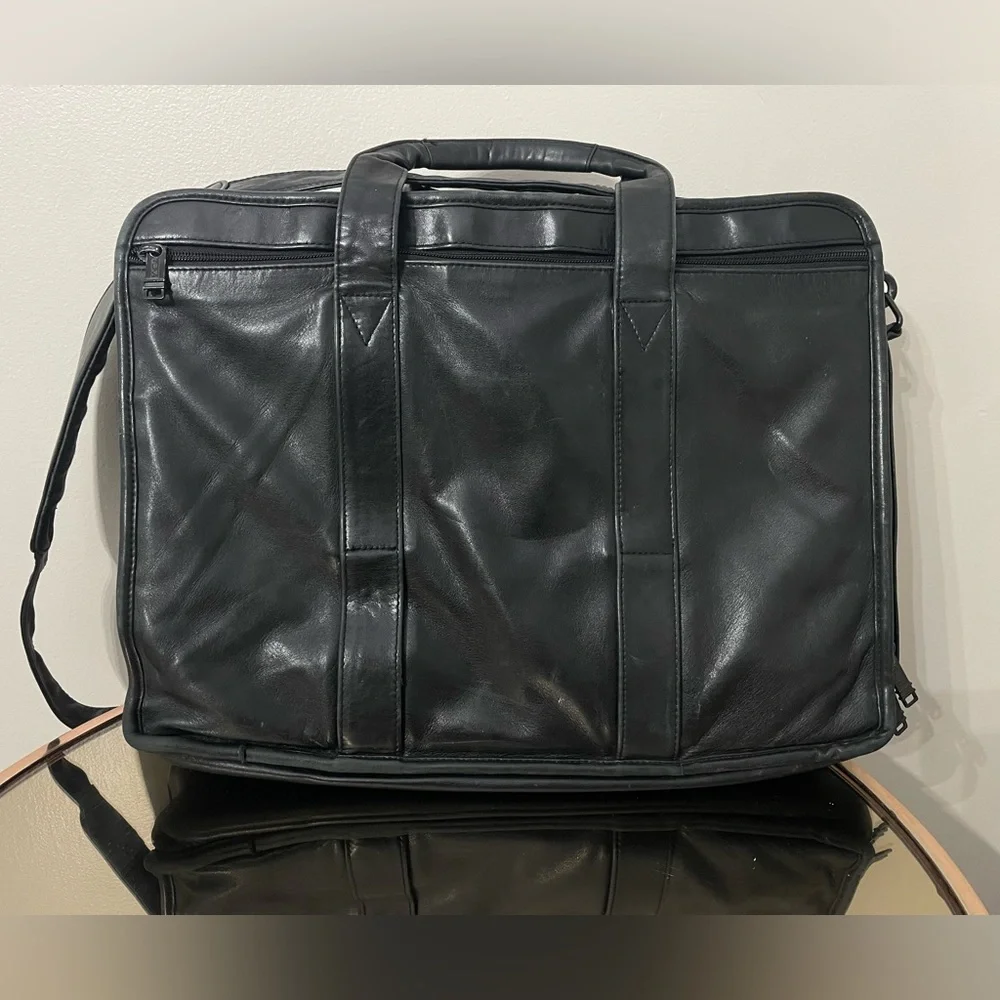 Tumi Leather Expandable Organizer‎ Laptop Briefcase Messenger Bag